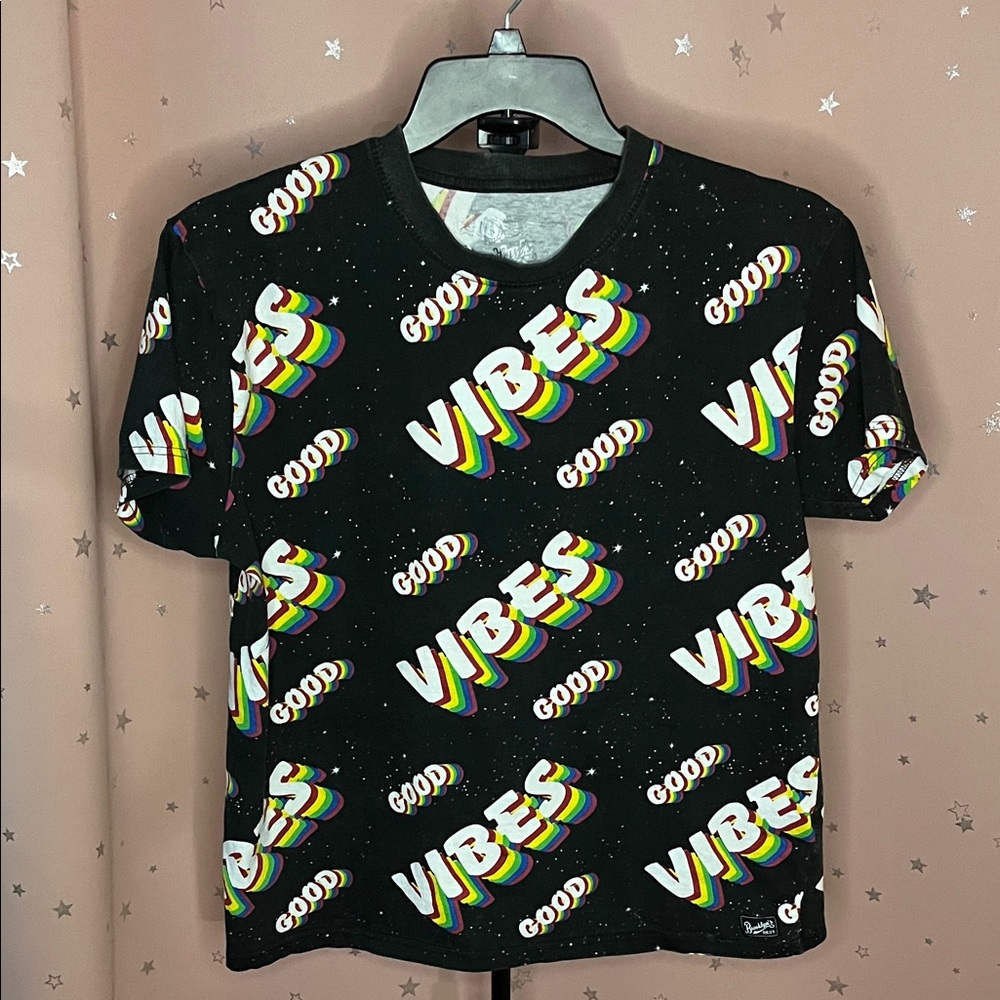 Black 'Good Vibes' Graphic Tee